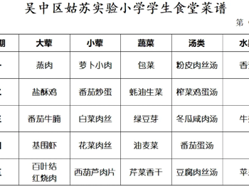 姑苏实验小学第7周食堂菜谱